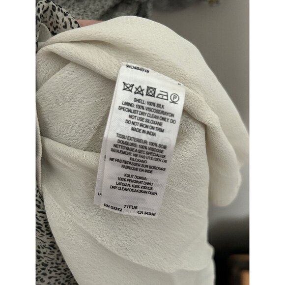 100% Silk French Connection Beaded Embellished Midi Dress Size 6 Black Beige - Picture 14 of 14